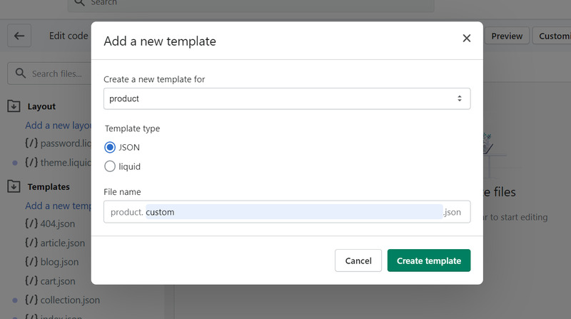 Step 7: Click on the Create Template button.